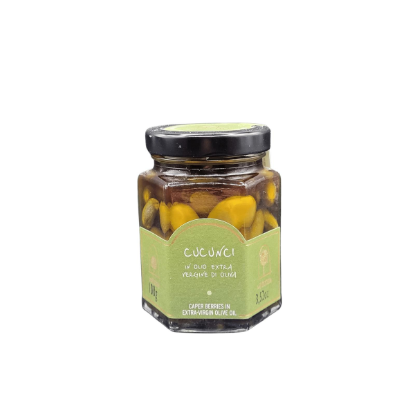 Cucunci Kapernfrucht, Kapernäpfel in extravergine...
