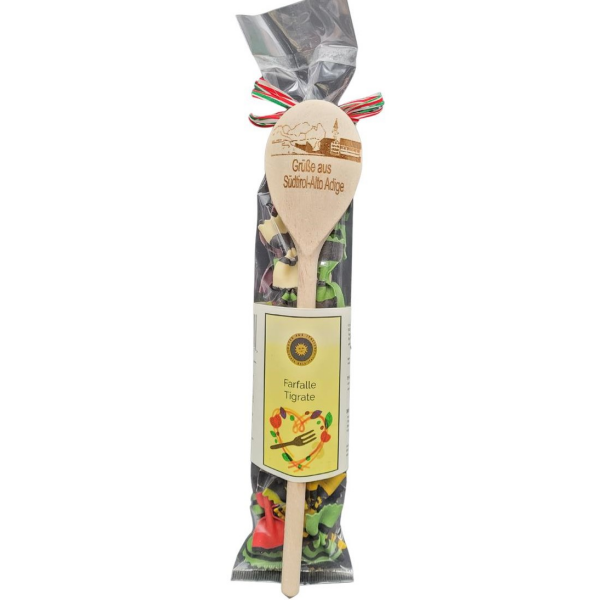 Nudel Farfalle Tigrate mit Holzlöffel 90 g